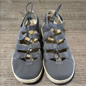 Dansko‎ Riona Fisherman Sandal Slate Suede Mesh Sz 39